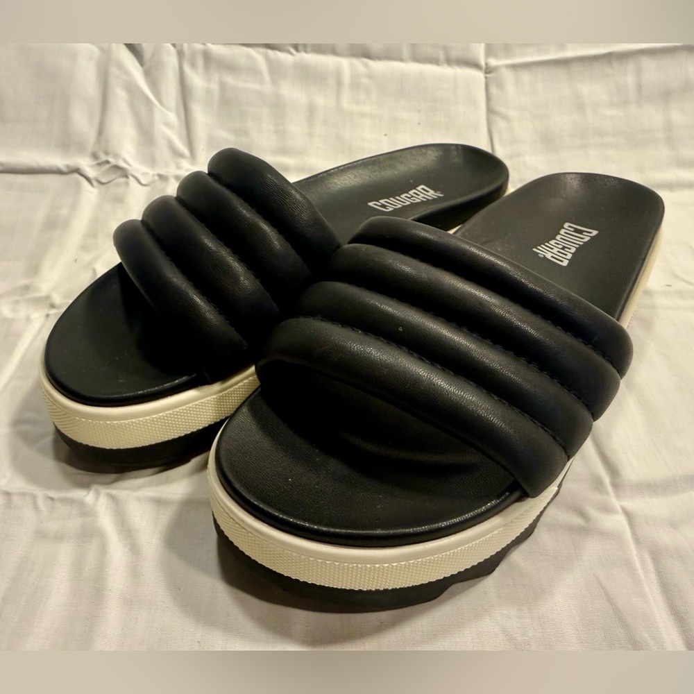 Cougar Prato Sandals Women's 7M Black Slide Sport Leather Platform Sandals